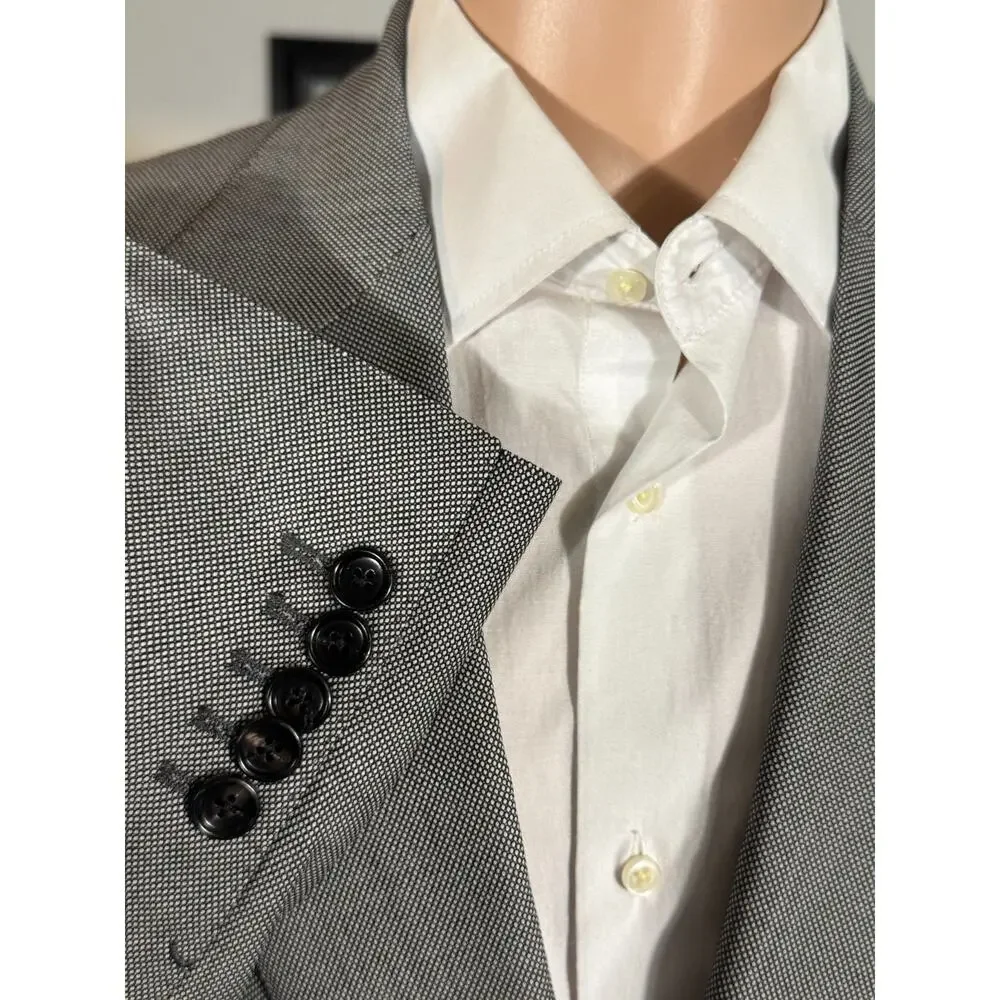 Tom Ford Nailhead Gray Suit 54 44R Shelton 36x31 Trousers Notch Lapel